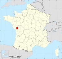 Carte de France situant Cezais à l'ouest en Vendée
